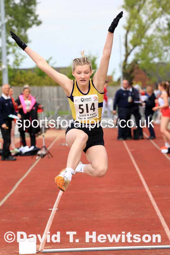 Womens Under-17s Long Jump, 2023 North Eastern Track and Field Champs., Middlesbrough Sports Village, Middlesbrough. Photo: David T. Hewitson/Sports for All Pics